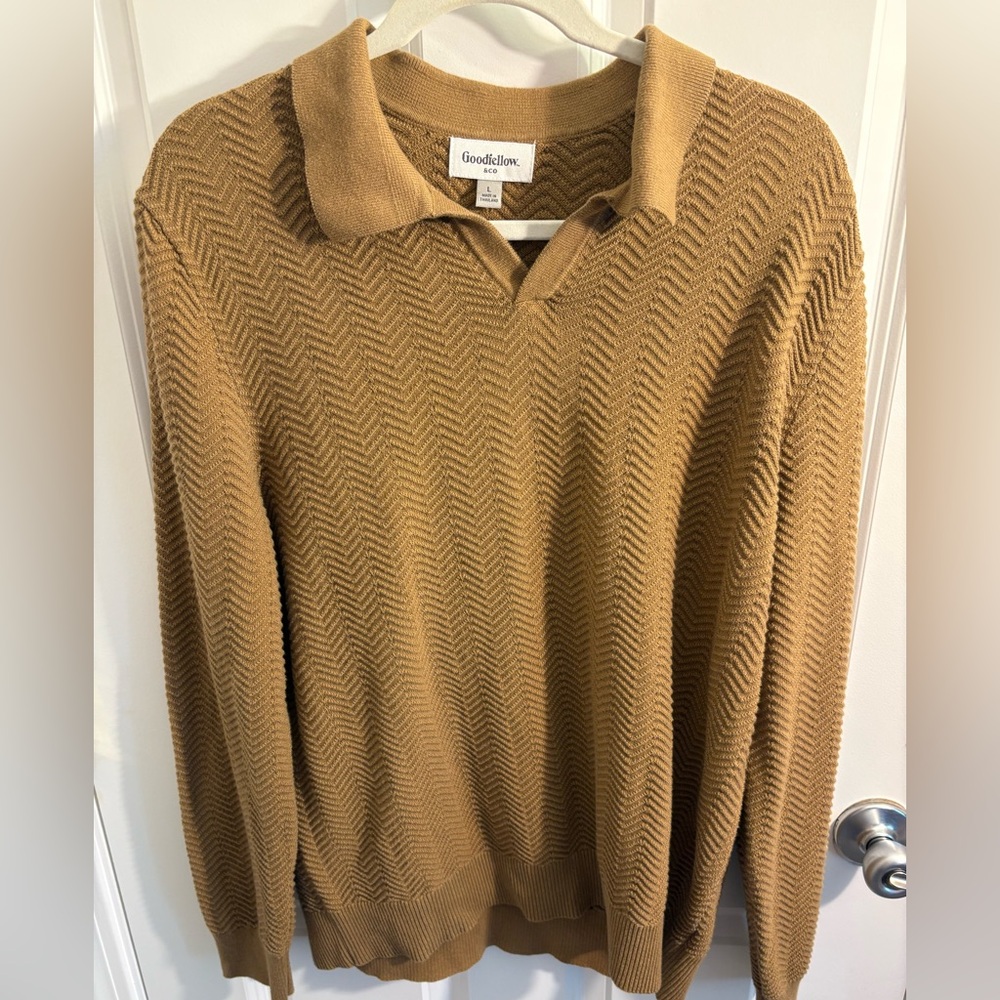 Goodfellow & Co Men's V-Neck Brown Sweater cottagecore cozycore